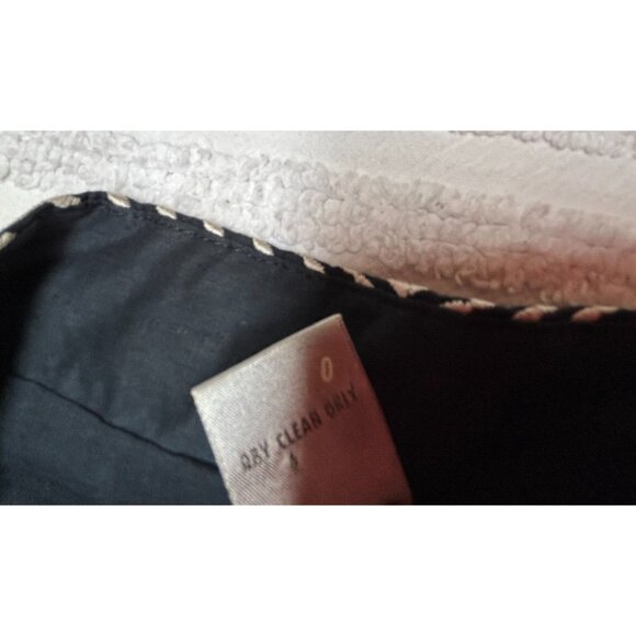 Chico's Women's Blue Embroidered Floral Open Front Blazer Size 2 Long Sleeve - Picture 4 of 8